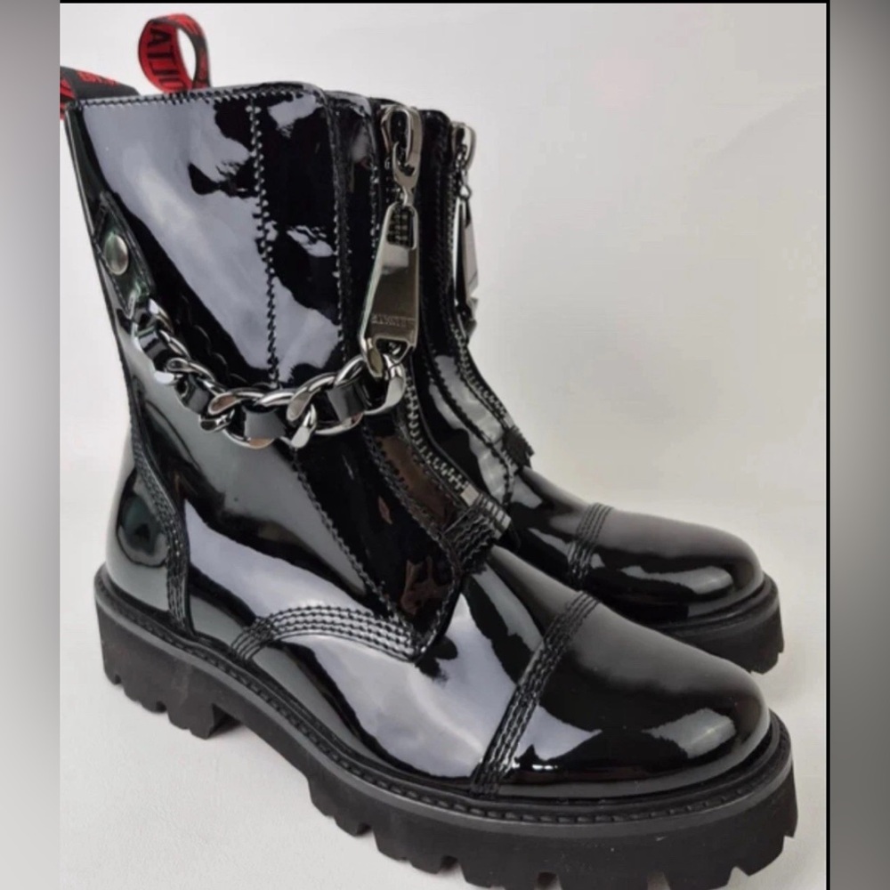 Zadig & Voltaire Women's Black Joe Cecilia Patent Leather Boots Euro 37, US 7